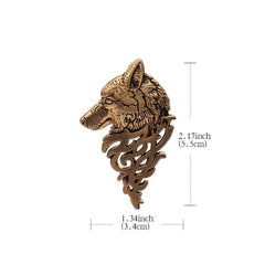 Vintage Men's Suit Collar Pin Wolf Head Brooch