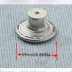 10pcs Flower Pattern Seam Button Pins For Jeans 5 Silver 5 Copper
