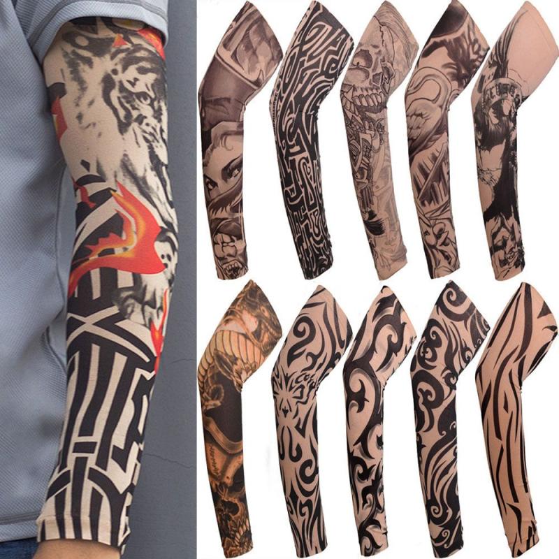 Flower Arm Tattoo Sleeves Sun UV Protection Arm Warmers for Men Women