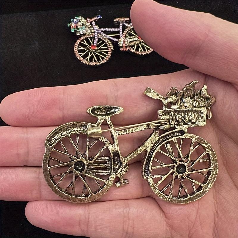 Shining Bike Brooches Flowers Pins For Men