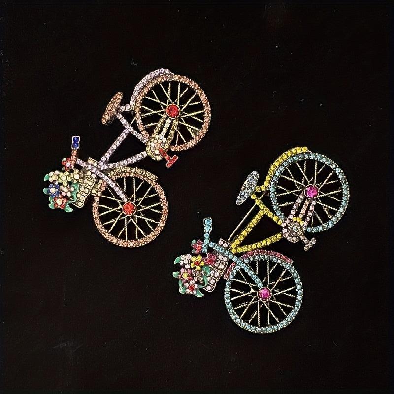 Shining Bike Brooches Flowers Pins For Men