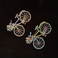 Shining Bike Brooches Flowers Pins For Men