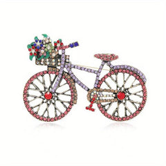 Shining Bike Brooches Flowers Pins For Men