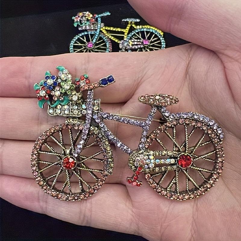 Shining Bike Brooches Flowers Pins For Men