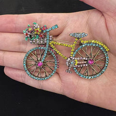 Shining Bike Brooches Flowers Pins For Men