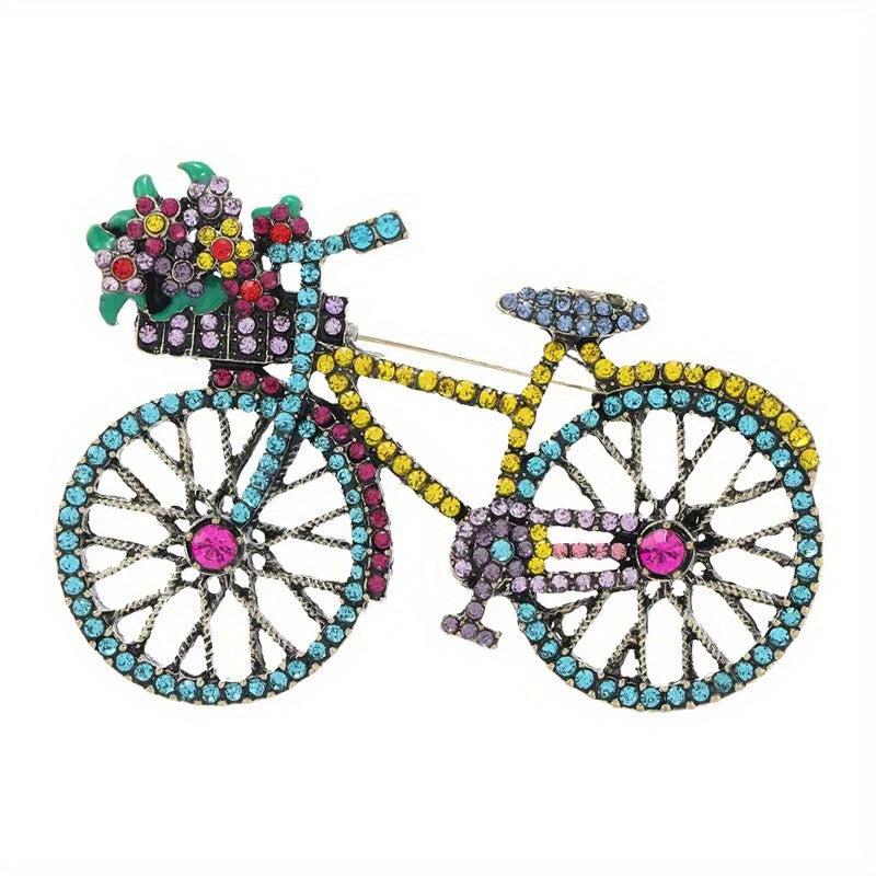 Shining Bike Brooches Flowers Pins For Men