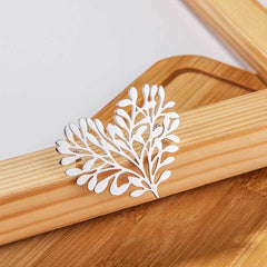 Titanium Steel Love Leaf Brooch Suit Jacket Pin