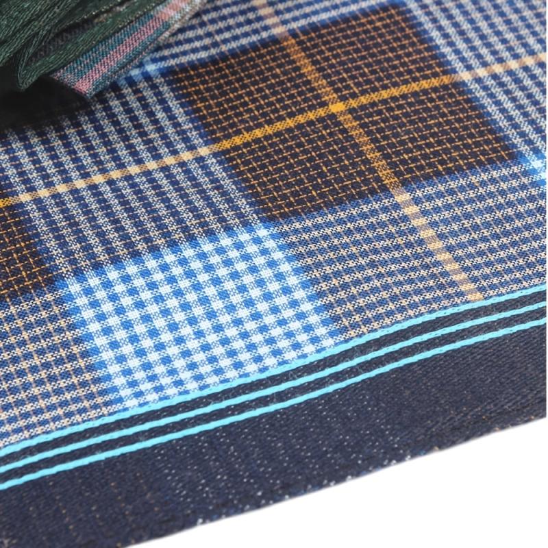 6pcs Men's Plaid Handkerchiefs Soft Sweatshirt Hankies