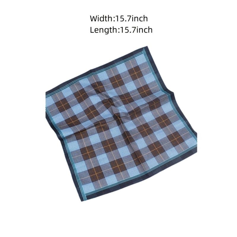 6pcs Men's Plaid Handkerchiefs Soft Sweatshirt Hankies
