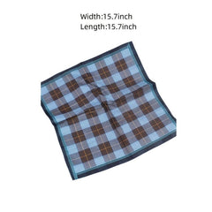 6pcs Men's Plaid Handkerchiefs Soft Sweatshirt Hankies
