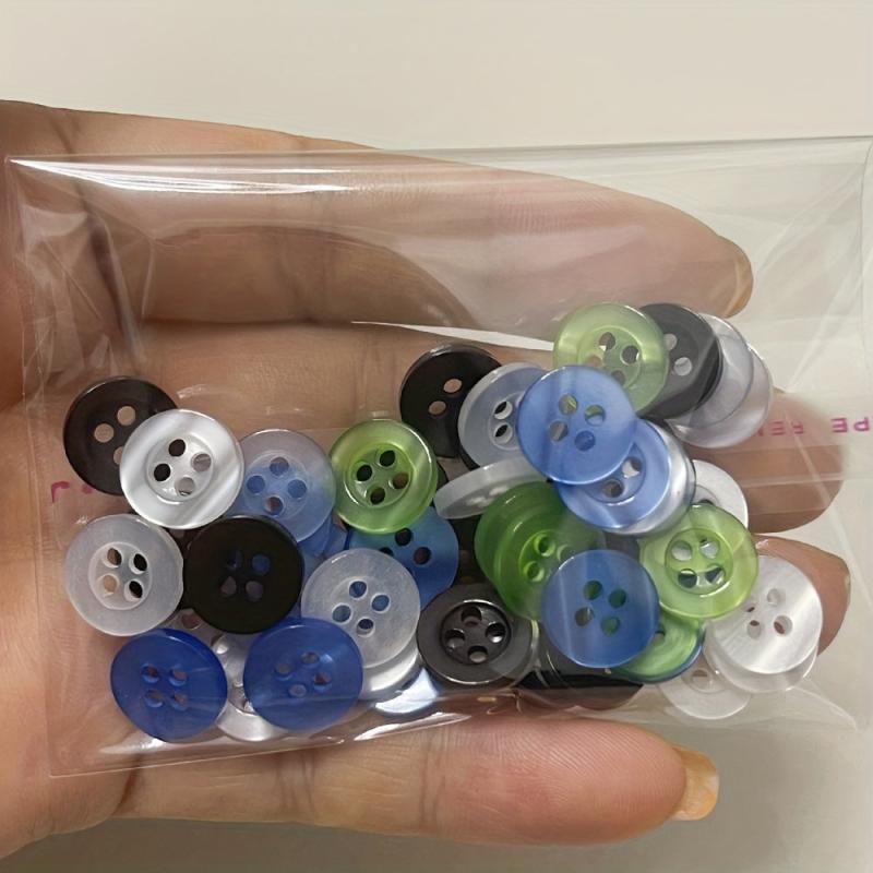 50pcs Pack Mix 0.39in Translucent Shirt Buttons Sewing Knitting & Craft Dolls