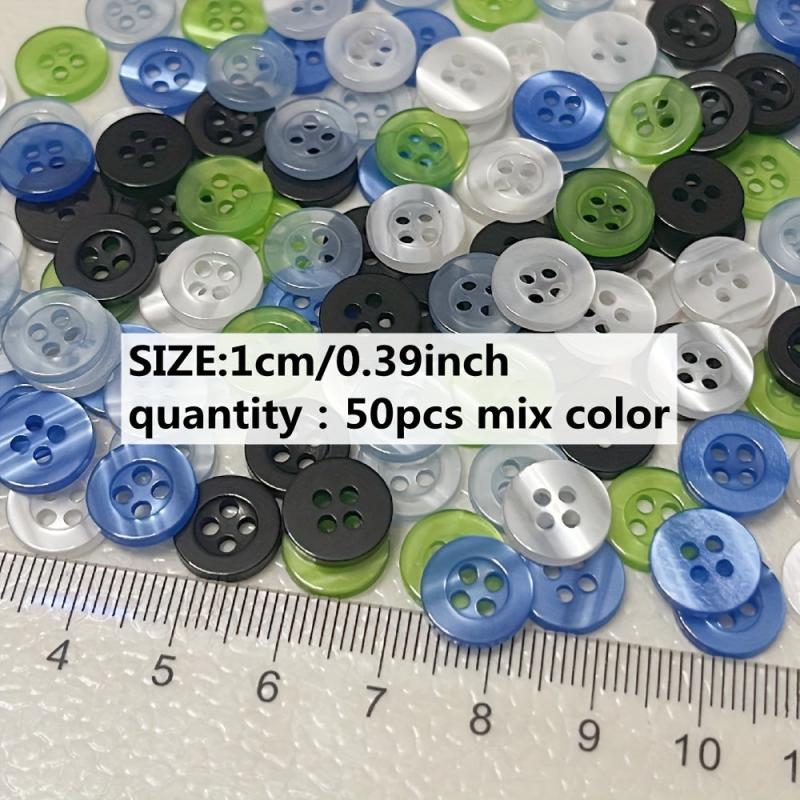 50pcs Pack Mix 0.39in Translucent Shirt Buttons Sewing Knitting & Craft Dolls