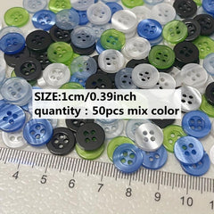 50pcs Pack Mix 0.39in Translucent Shirt Buttons Sewing Knitting & Craft Dolls