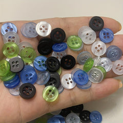50pcs Pack Mix 0.39in Translucent Shirt Buttons Sewing Knitting & Craft Dolls