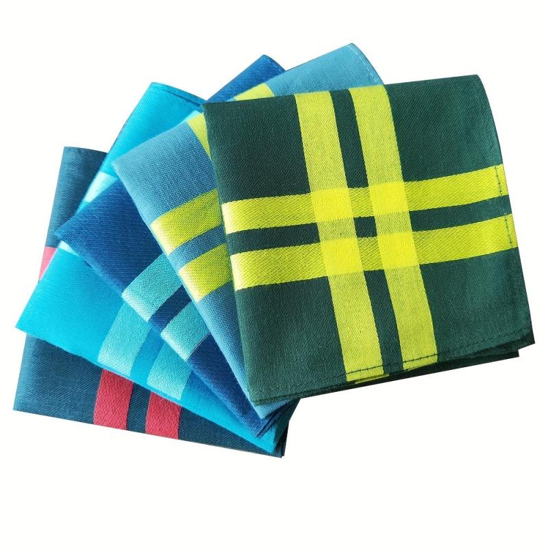 5-Pack Men's Silk Satin Strip Soft Handkerchief