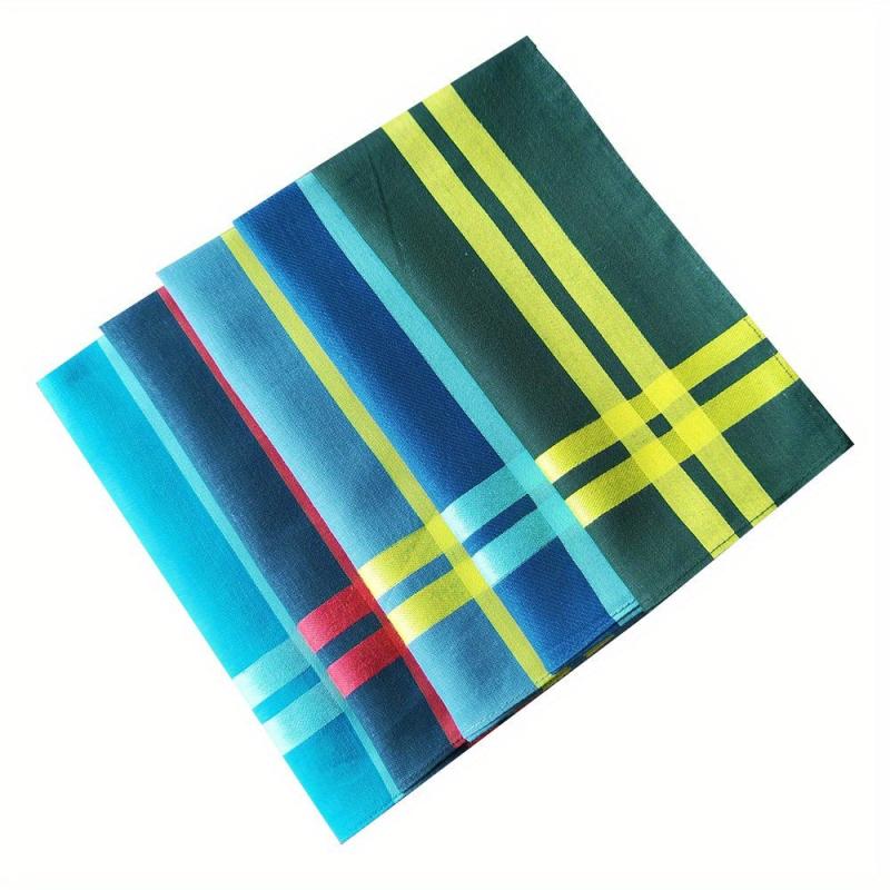 5-Pack Men's Silk Satin Strip Soft Handkerchief