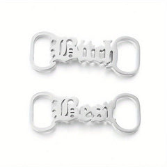 Stainless Steel Name Plate Shoe Clips For Men