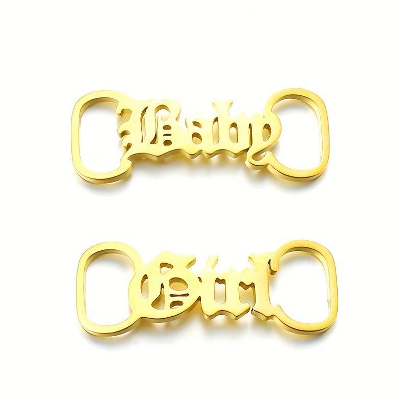 Stainless Steel Name Plate Shoe Clips For Men
