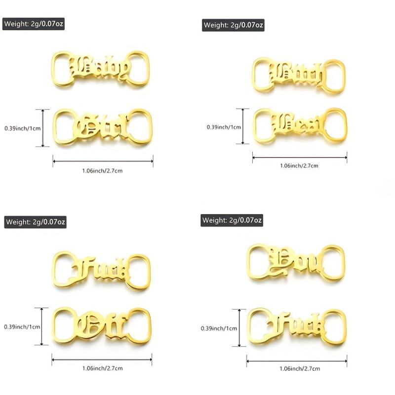 Stainless Steel Name Plate Shoe Clips For Men