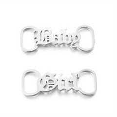 Stainless Steel Name Plate Shoe Clips For Men
