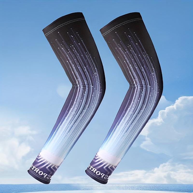 2pcs Men's Sun Protection Sleeves Breathable Quick Drying Sleeves