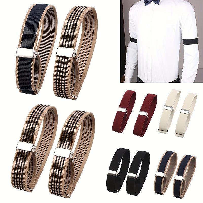 2pcs Elastic Armband Cuffs Women Men Ring Bracelet
