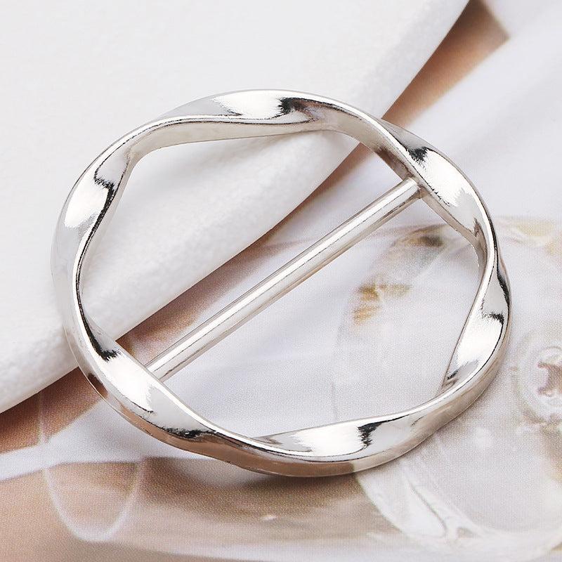 Scarf Ring Clip T shirt Tie Clips Metal Round Circle Clip Buckle