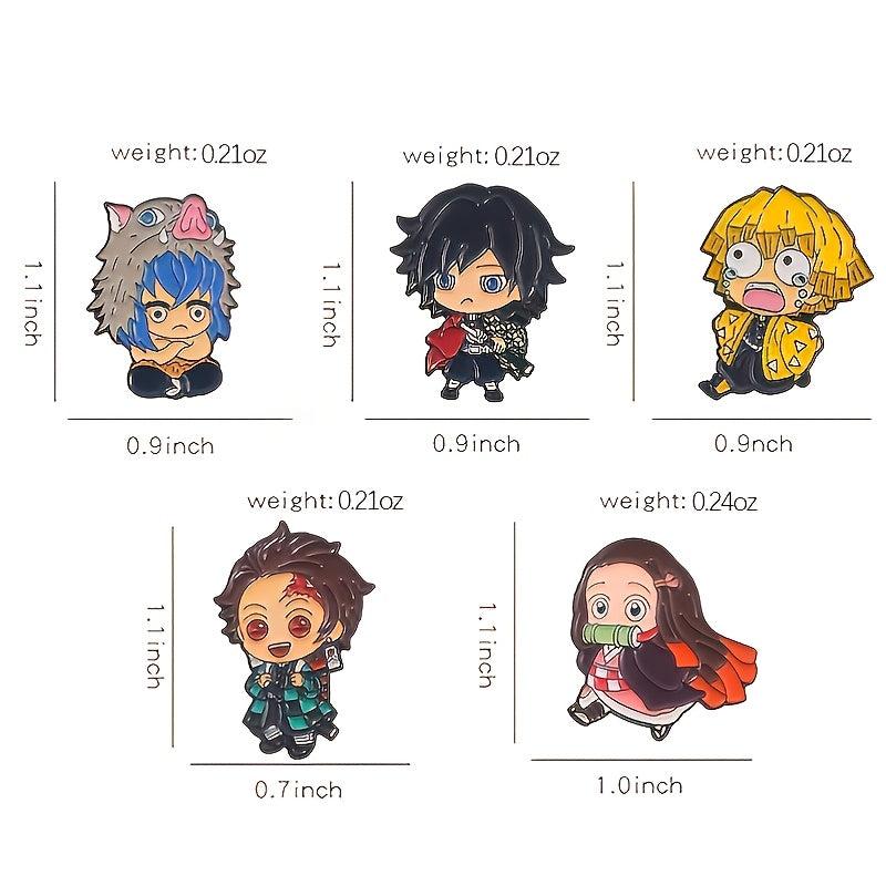 5pcs Men's Cartoon Brooch For Backpack Jeans