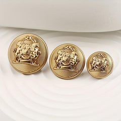10pcs British Style Metal Double Lion Hand Sewing Coat Buttons