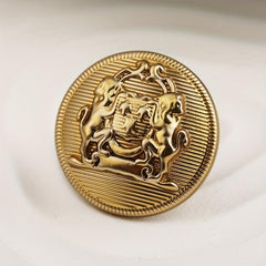 10pcs British Style Metal Double Lion Hand Sewing Coat Buttons