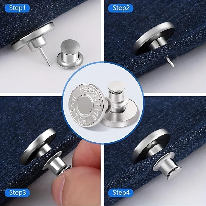 5Pcs Button Pins For Jeans Pant - Instant Replacement Button Pi