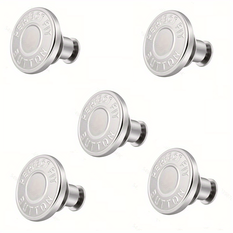5Pcs Button Pins For Jeans Pant - Instant Replacement Button Pi