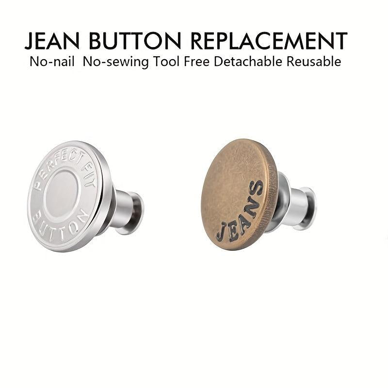 5Pcs Button Pins For Jeans Pant - Instant Replacement Button Pi