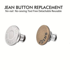 5Pcs Button Pins For Jeans Pant - Instant Replacement Button Pi