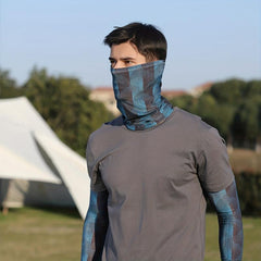 Colorful Tattoo Arm Sleeves & Face Towel Set