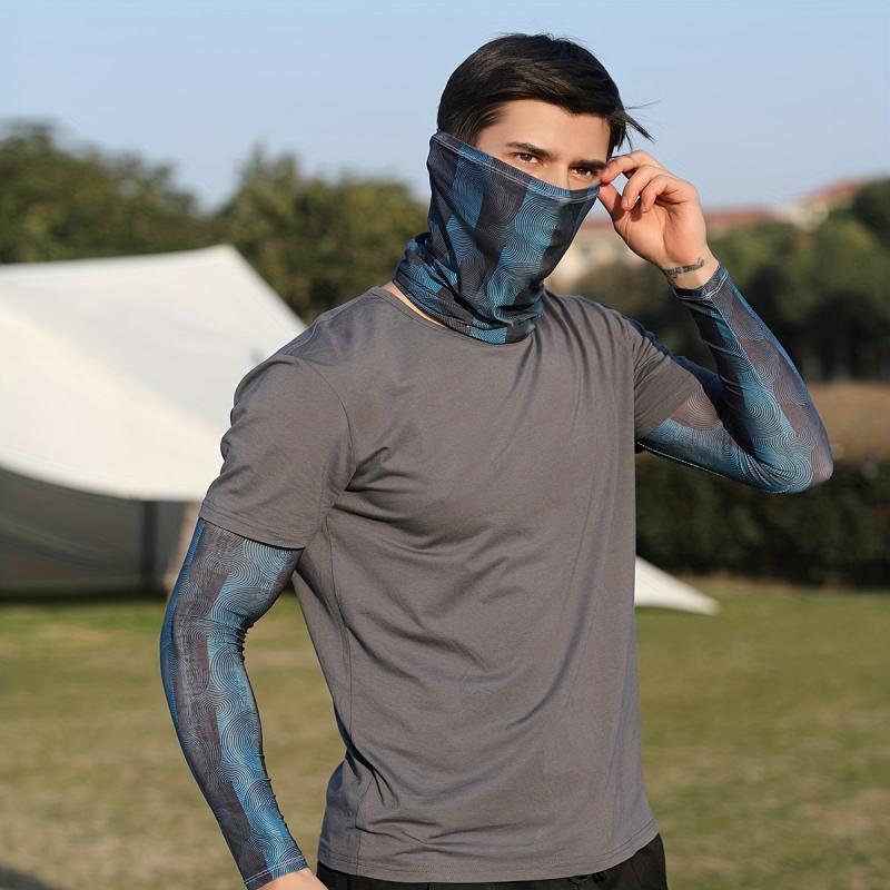 Colorful Tattoo Arm Sleeves & Face Towel Set