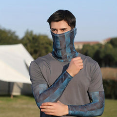 Colorful Tattoo Arm Sleeves & Face Towel Set
