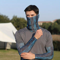 Colorful Tattoo Arm Sleeves & Face Towel Set