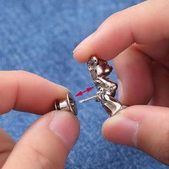 Detachable Metal Bear Waist Button for Men Pant DIY Clothing