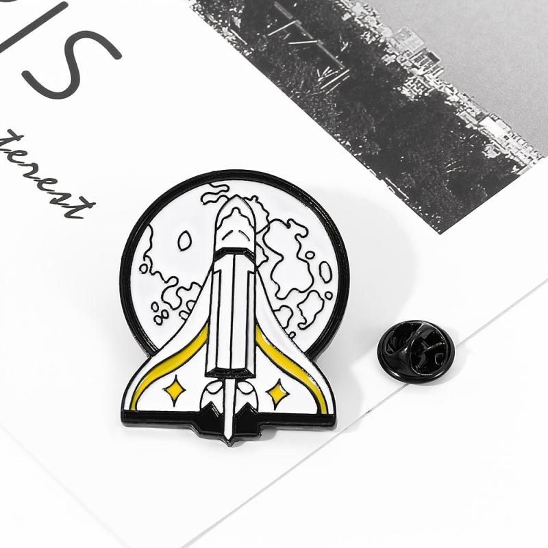 Rocket Pattern Seam Button Pins For Jeans Pants
