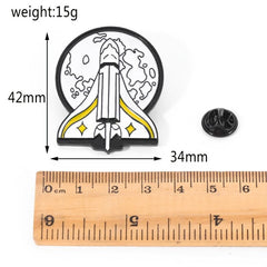 Rocket Pattern Seam Button Pins For Jeans Pants