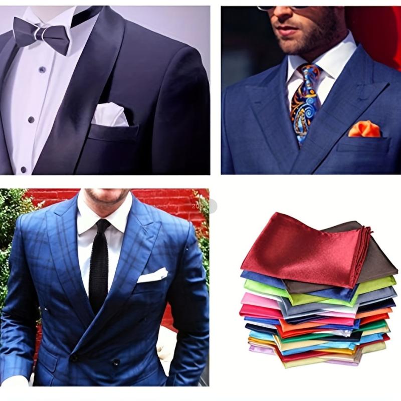 26pcs Monochrome Square Scarf Men's Pocket Handkerchief