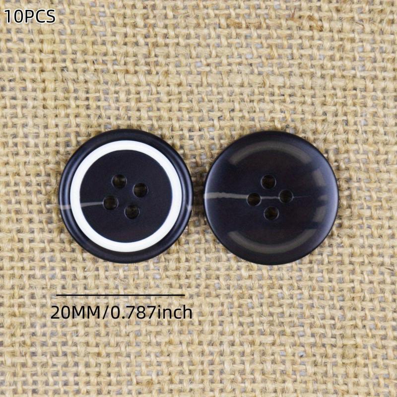 10PCS Resin Four Eye Paint Sticks Flower Buttons 610