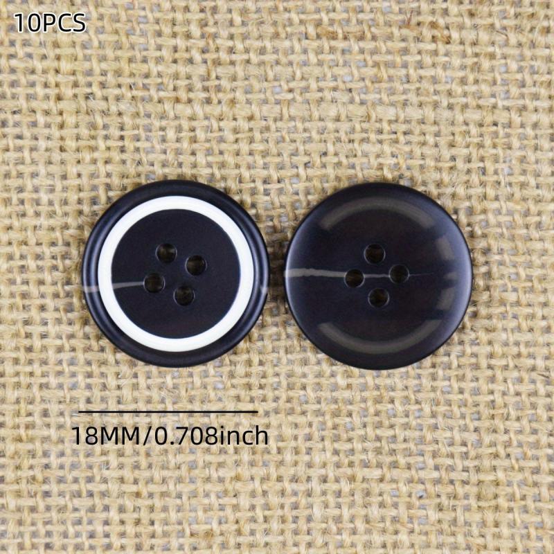 10PCS Resin Four Eye Paint Sticks Flower Buttons 610