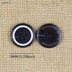 10PCS Resin Four Eye Paint Sticks Flower Buttons 610