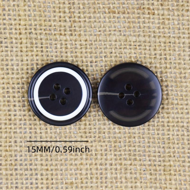 10PCS Resin Four Eye Paint Sticks Flower Buttons 610