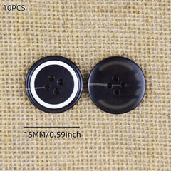 10PCS Resin Four Eye Paint Sticks Flower Buttons 610