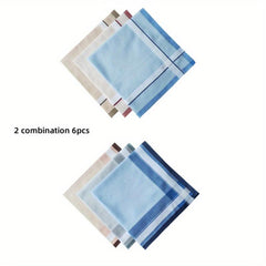 6 Pack 39 Men's Vintage Handkerchief Satin Technology Soft Sweat-absorbing