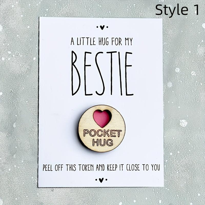Wooden Pocket Hug Bestie Token Gift Special Gift Send A Cuddle Pocket Hugs
