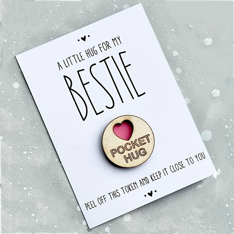 Wooden Pocket Hug Bestie Token Gift Special Gift Send A Cuddle Pocket Hugs